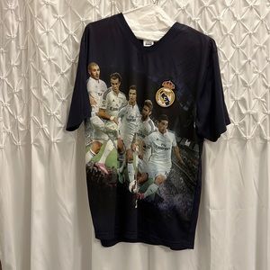 Real Madrid Fly Emirates Soccer Futbol Team Pic Jersey Shirt Size Medium